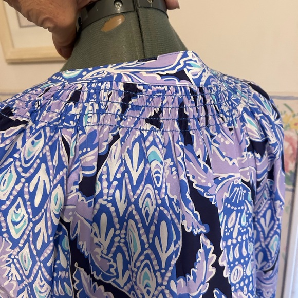 Lilly Pulitzer Elsa Lilac Verbana Silk Blouse Women’s Size Small - Picture 7 of 8